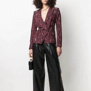 L'Agence
snakeskin-print double-breasted blazer